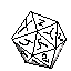 An image of a dice, pixilated